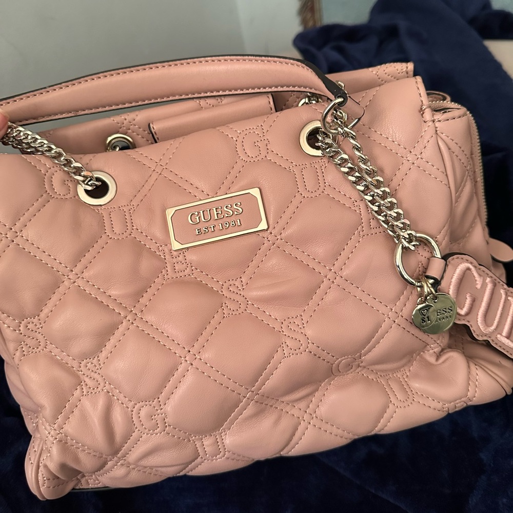 Pink Quilted Guess Bag